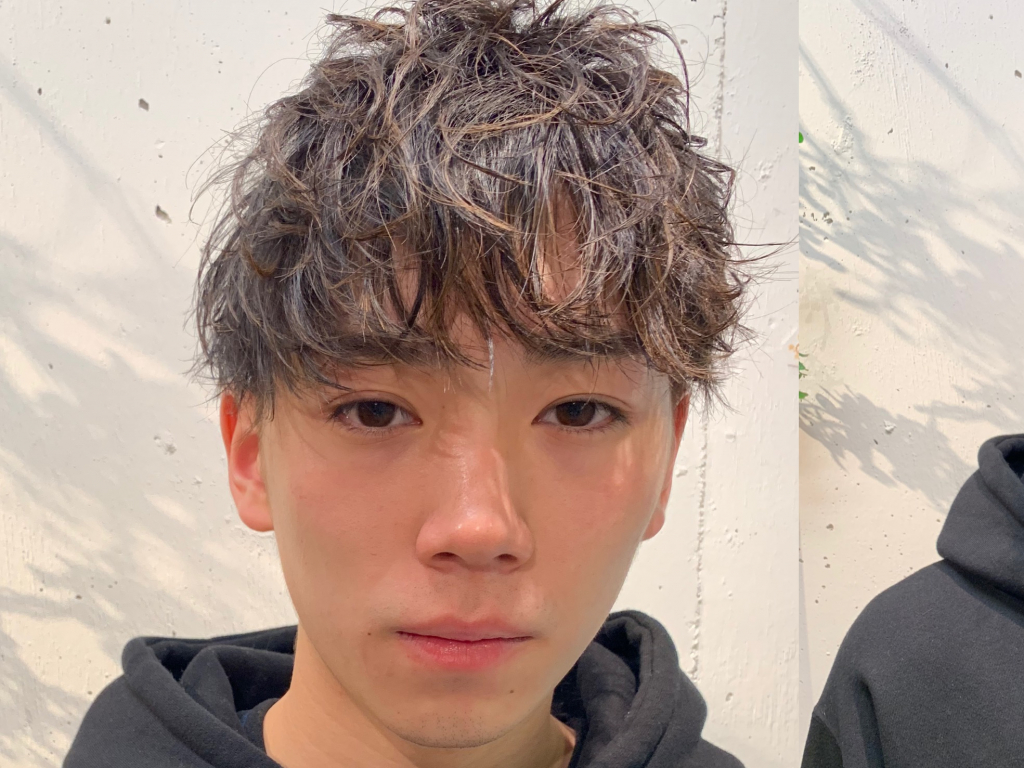 メンズスタイルークロスバング×フェザーマッシュ×前下がりー
