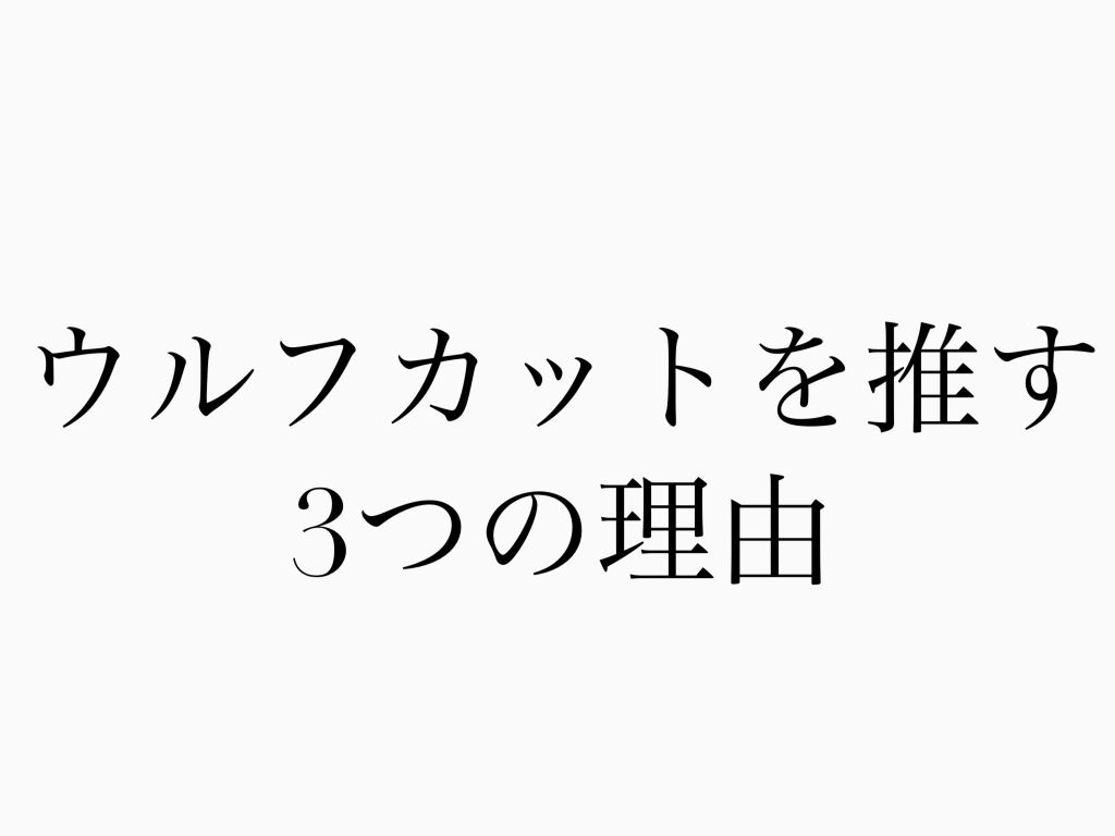 【SATOSHI】ウルフカットを推す3つの理由