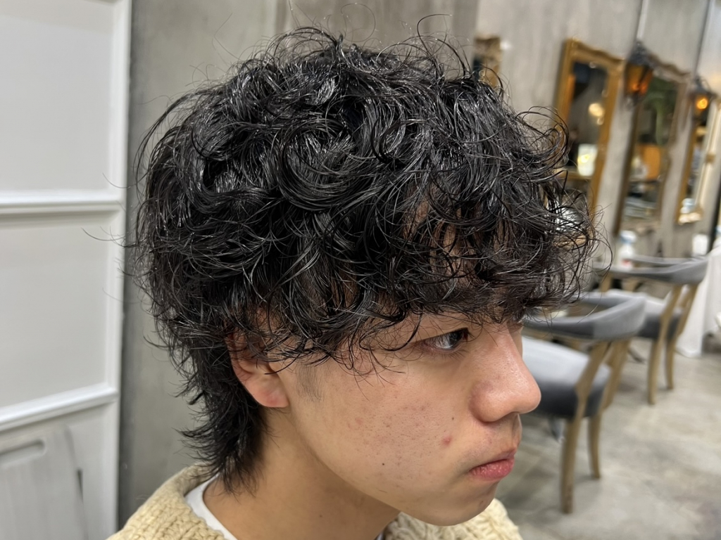 【JUNO】伸ばしかけウルフにパーマ